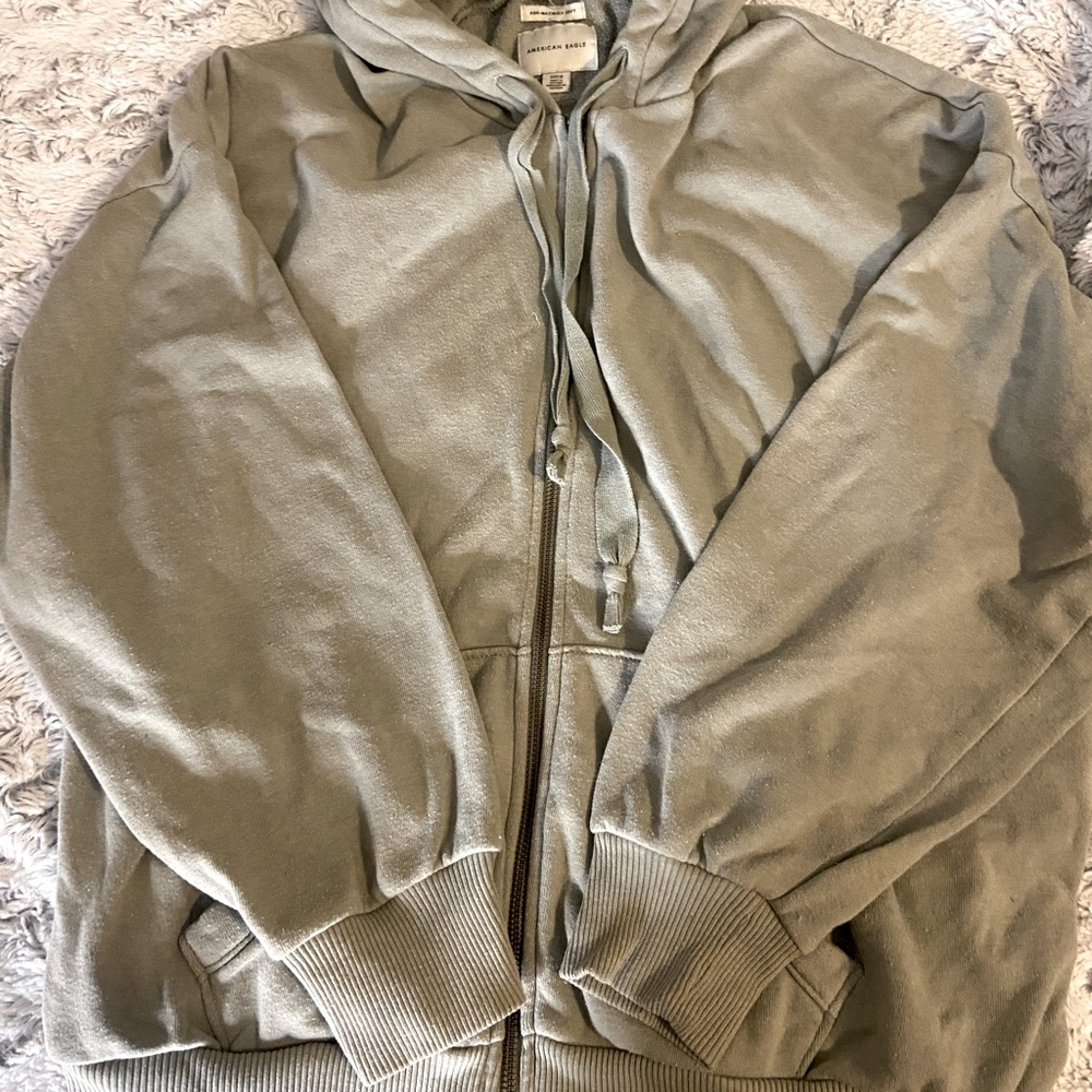 Sage green oversized zip up!